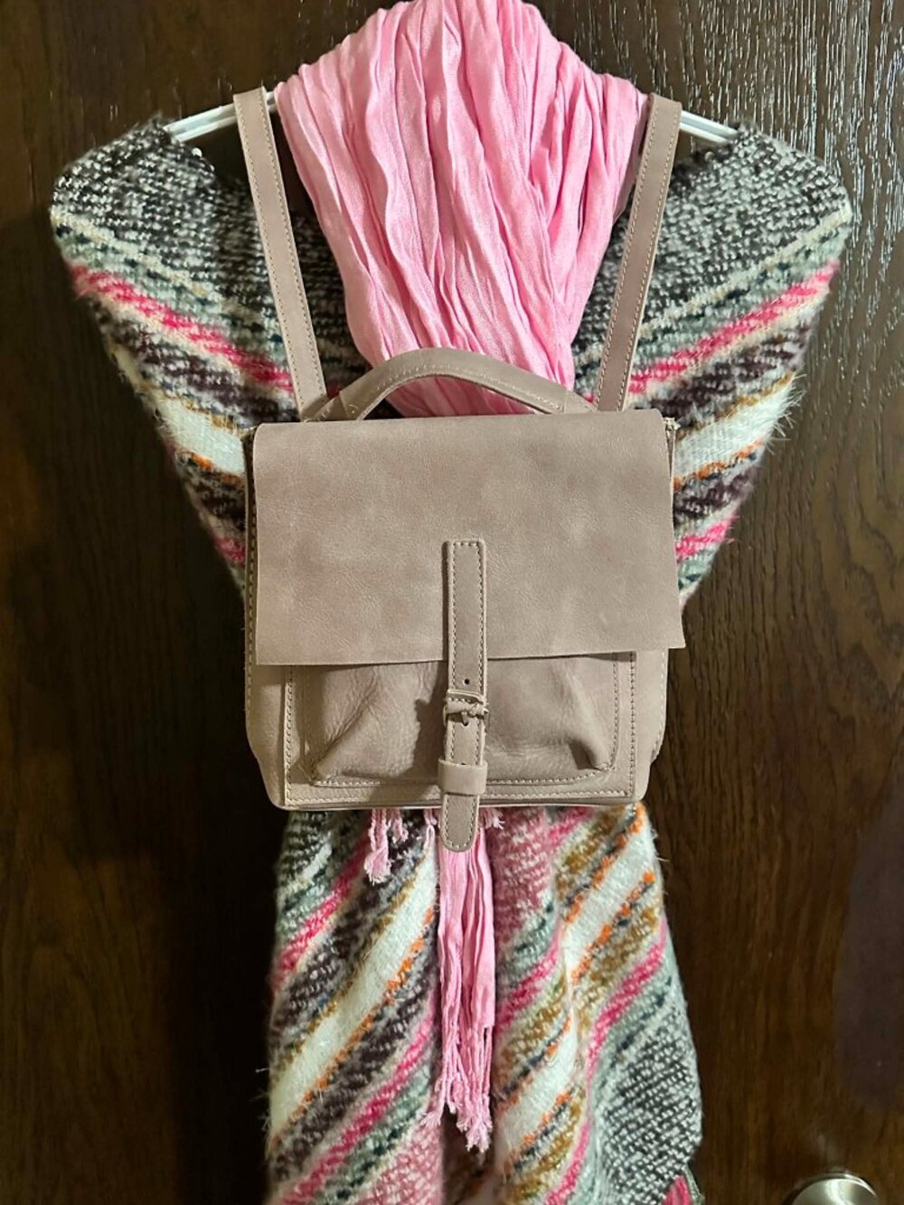 Roots City Raiders Pack - Convertible Cross-Body or Back-Pack - Rosewood Nubuck